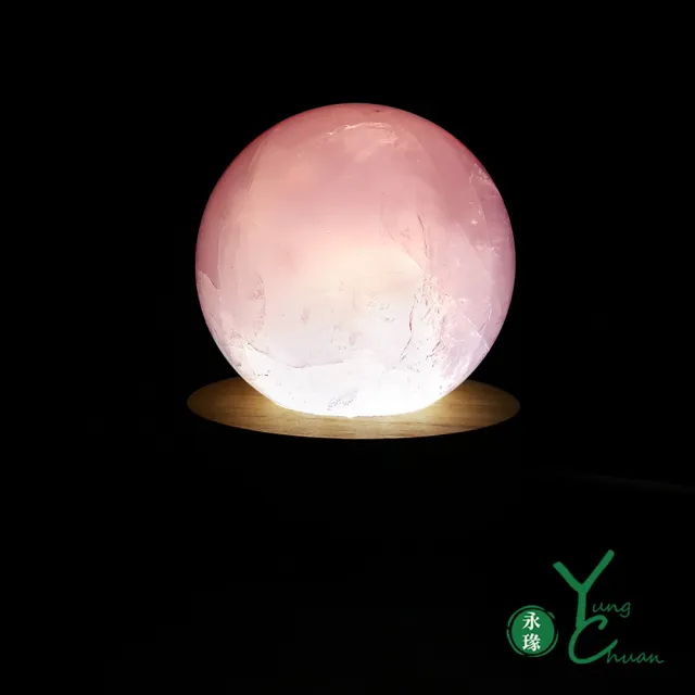 【YC 寶石】天然開光粉晶球-可當夜燈(K115)