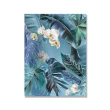 【24mama 掛畫】單聯式 油畫布 異國情調 花卉 夏天 夏威夷 蘭花 藍色 自然 無框畫-60x80cm(時尚熱帶植物01)