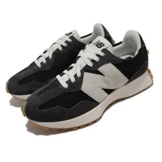 【NEW BALANCE】休閒鞋 327 男鞋 女鞋 黑 深灰 復古 NB 麂皮 情侶鞋 碳黑鮮奶(MS327KB1-D)