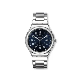 【SWATCH】Irony 金屬系列手錶 BLUE BOAT AGAIN 藍船 瑞士錶 錶(42.7mm)