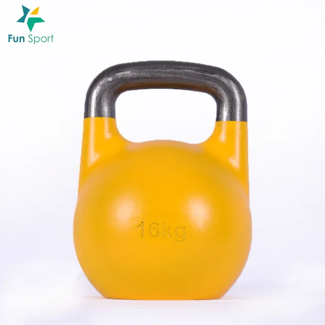 【Fun Sport】競技壺鈴 kettlebell 16kg 黃(壺鈴 健身)