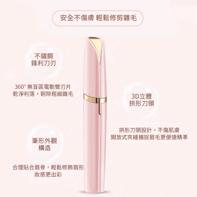 【修眉用具】多功能USB口紅造型3D電動修眉刀(美體 修眉機 修眉器 修眉毛 修眉筆 除毛刀 剃毛刀 修眉神器)