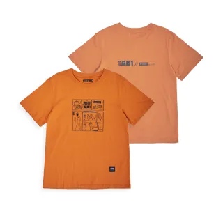 【5th STREET】中性防疫戰士配件印花短袖T恤-深咖啡