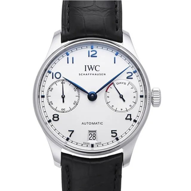 【IWC 萬國錶】Protuguese大葡萄牙系列七日鍊機械款x白面藍字x42.3mm(IW500705)