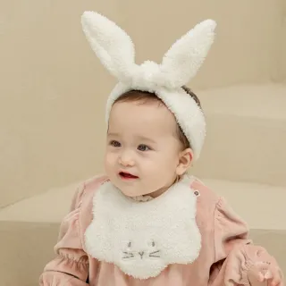 【Happy Prince】韓國製 Hola 小兔子女嬰兒童髮飾+圍兜2件組(女童頭花髮帶口水巾)