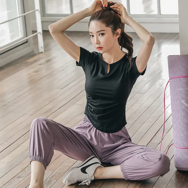 【BODYAIR】小V領Q彈性感上衣(瑜珈.慢跑.運動.健身.透氣.舞蹈.運動服)