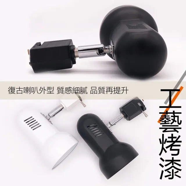【JOYA LED】E27 燈泡專用 白色外殼 復古喇叭軌道燈 燈具(角度隨新 燈泡自由搭配)