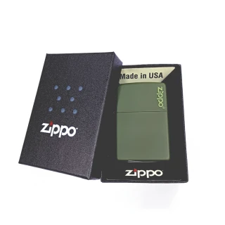 【Zippo】軍綠烤漆Zippo Logo 大 打火機(221ZL)