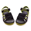 【LOTTO】中童 戶外運動織帶氣墊涼鞋 時尚童趣系列(黑螢綠 3200)