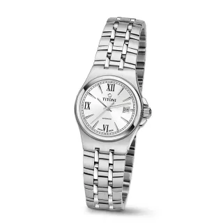 【TITONI 梅花錶】Impetus 動力系列-銀色錶盤鋼帶錶帶/27mm(23730 S-520)