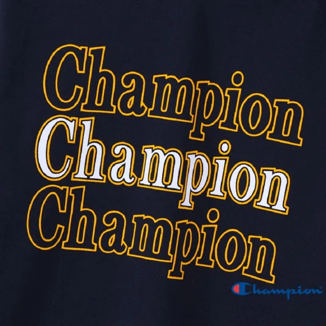 【Champion】官方直營-Campus Logo長袖連帽Tee-男(深藍色)