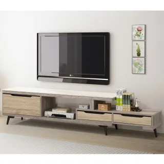 【直人木業】CARL 可調整長度陶板電視櫃(177-235公分)