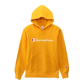 【Champion】官方直營-BASIC草寫Logo連帽長袖Tee-男(黃色)