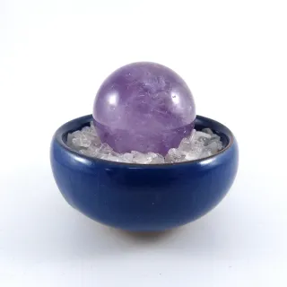 【寶峻晶石館】紫水晶球聚寶盆