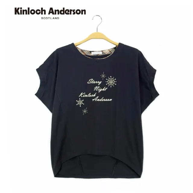 【Kinloch Anderson】圓領連袖字母上衣 金安德森女裝(KA0883016黑)