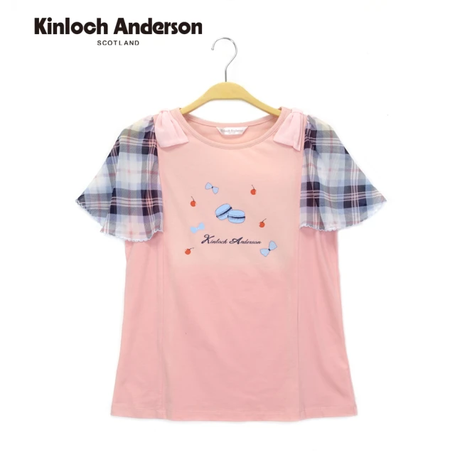 Kinloch Anderson 圓領印花肩飾蝴蝶結上衣 金安德森女裝(粉紅)