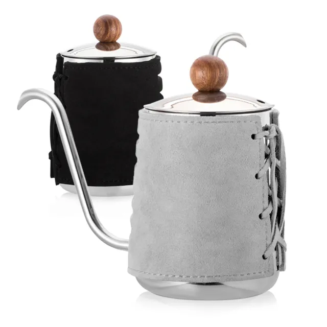 【PO:】手沖咖啡三件組(咖啡壺-灰/玻璃杯240ml-橄欖綠/咖啡磨2.0)