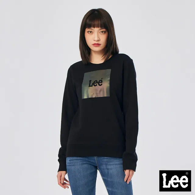 【Lee 官方旗艦】女裝 長袖厚T / 方框漸變 共2色 標準版型(LL210359232 / LL210359K11)