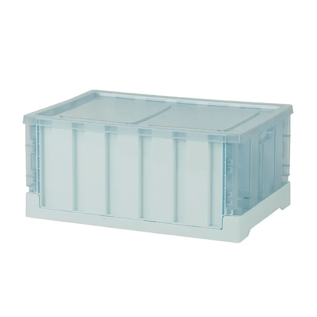 【HOUSE 好室喵】透明果凍折疊箱 21L-2入(側面透明、可堆疊、收納箱)