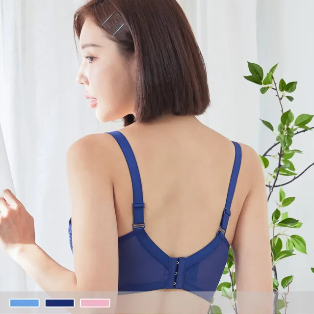 【PINK LADY】2件組-BC罩 軟鋼圈 海洋桔梗深V 單件內衣(集中/蕾絲/雙膠條/微加厚/拉提/女內衣)