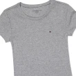 【Tommy Hilfiger】TOMMY 刺繡Logo素面短袖T恤 上衣-女-灰色(平輸品/爆款/必備基本款)
