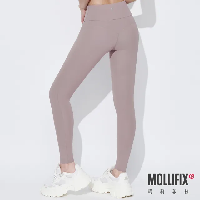 【Mollifix 瑪莉菲絲】小尻長腿訓練剪剪褲、瑜珈服、Legging(藕灰)