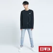 【EDWIN】男裝 BASIC印花長袖T恤(黑色)