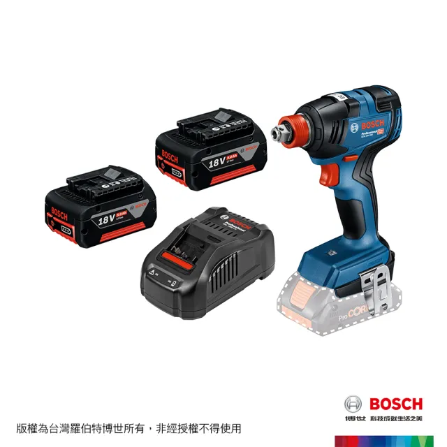 【BOSCH 博世】18V 免碳刷衝擊扳手起子機_5Ahx2(GDX 18V-200)