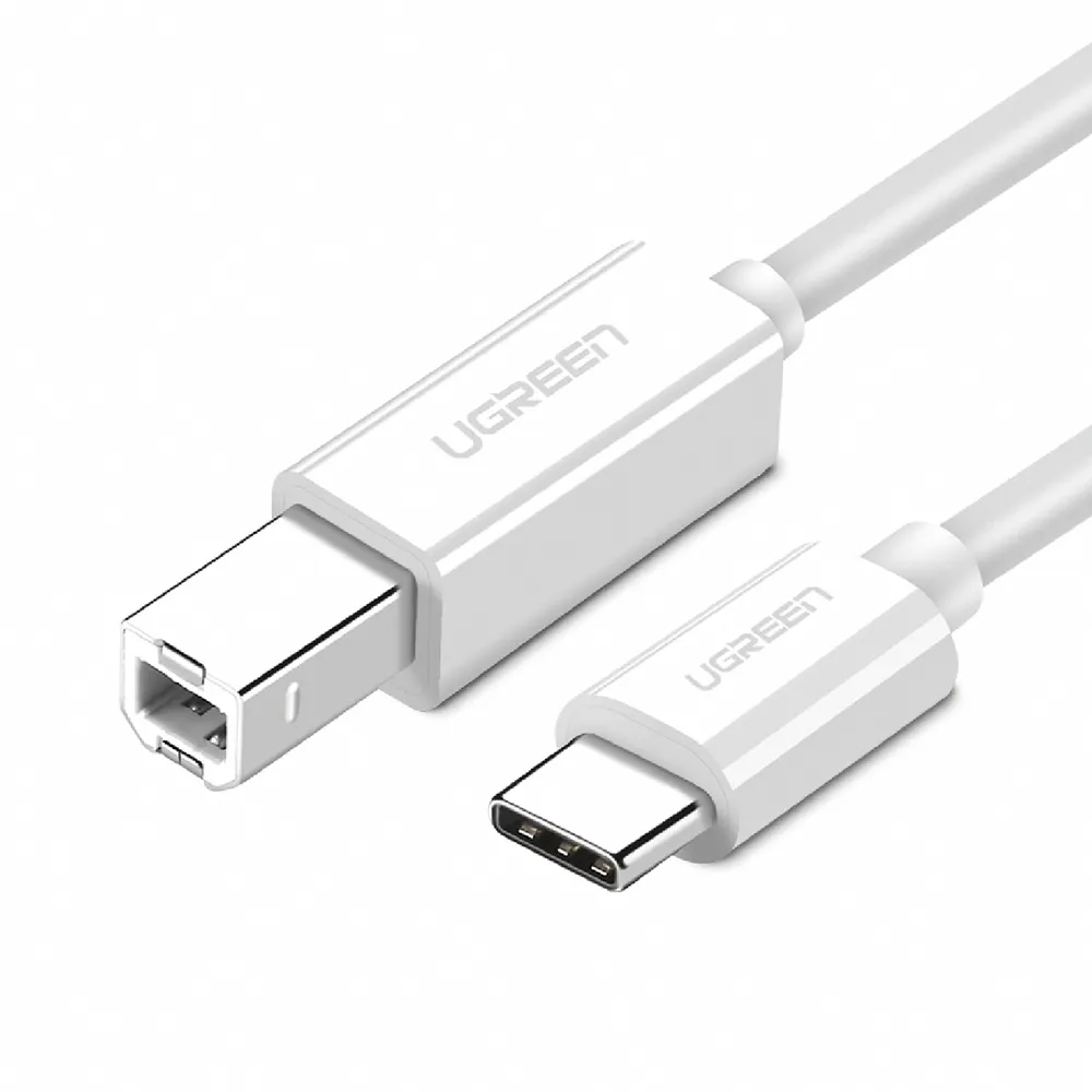 【綠聯】Type-C 2.0對USB-B印表機多功能傳輸線 白色(1公尺)