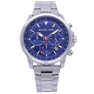 【Michael Kors】Michael Kors 常勝榮耀美式風格計時腕錶-藍面-MK8641