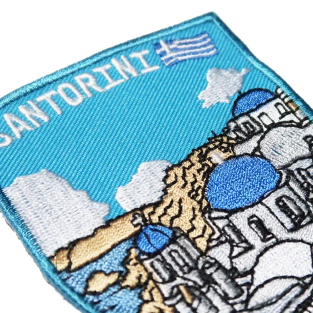 【A-ONE 匯旺】希臘 聖多里尼 地標刺繡布章 貼布 布標 燙貼 徽章 肩章 識別章 背包貼(NO.180)