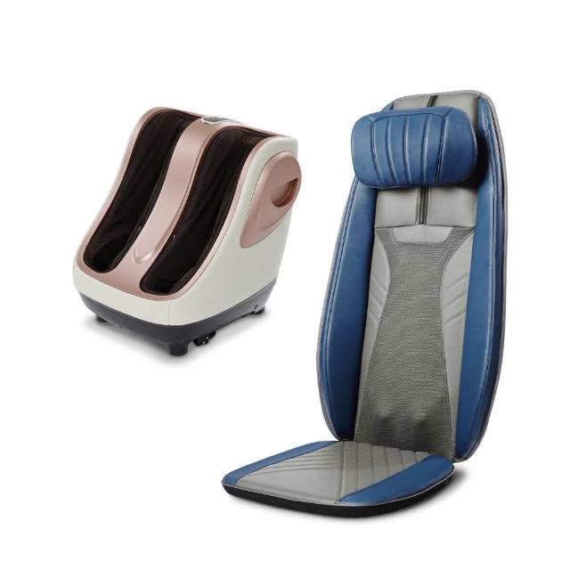 【輝葉】行動按摩椅 四手深捏按摩墊+3D美腿機(HY-656-BU+HY-702)