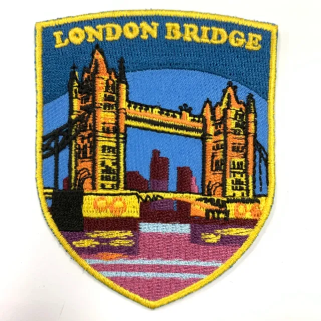 【A-ONE 匯旺】英國 倫敦鐵橋 皮夾 皮包 手機 刺繡貼布 電繡貼 背膠補丁 地標熨斗刺繡徽章(NO.191)