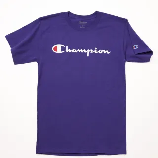 【Champion】官方直營-刺繡logo短袖上衣Tee-男(紫色)