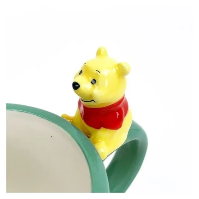 【小禮堂】Disney 迪士尼 小熊維尼 造型陶瓷馬克杯 《白玩偶款》(平輸品)