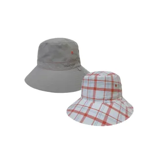 【Mountneer 山林】透氣抗UV雙面帽-卡其灰和粉橘-11H30-50(防曬帽/機能帽/遮陽帽/休閒帽)
