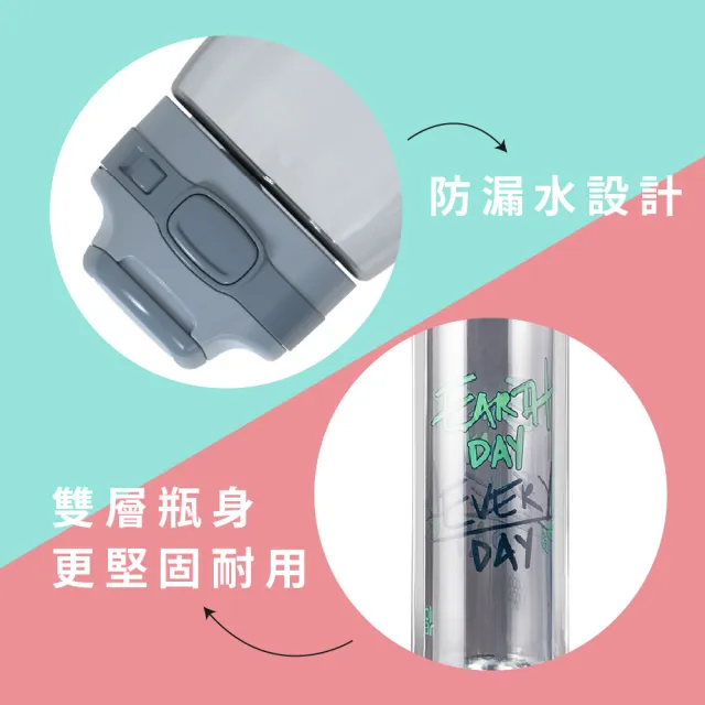 【Cool Gear 酷樂】雙層藝術彈蓋直飲式水壺590ml(彈蓋直飲式)