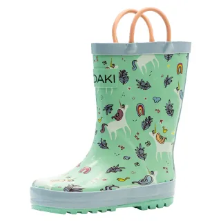 【美國 OAKI】兒童提把雨鞋(115154 森林獨角獸)