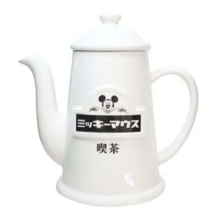 【小禮堂】Disney 迪士尼 米奇 陶瓷茶壺 670ml 《昭和喫茶館》(平輸品)