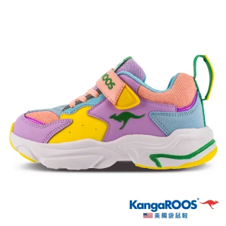 【KangaROOS 美國袋鼠鞋】美國袋鼠鞋 童鞋 SWING 馬卡龍粉彩 緩震支撐 運動鞋(紫/黃/水藍-KK11867)