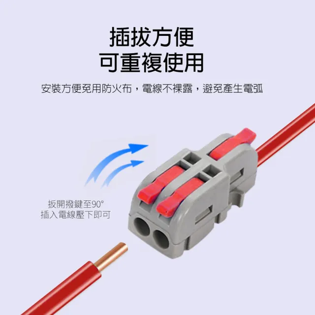 【青禾坊】拼接式一進二出快接頭/快速接線/電線接頭/接線端子/電火布(20顆)