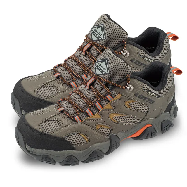 【LOTTO】男 REX D低筒防水透氣登山鞋(岩灰綠-LT2AMO6305)