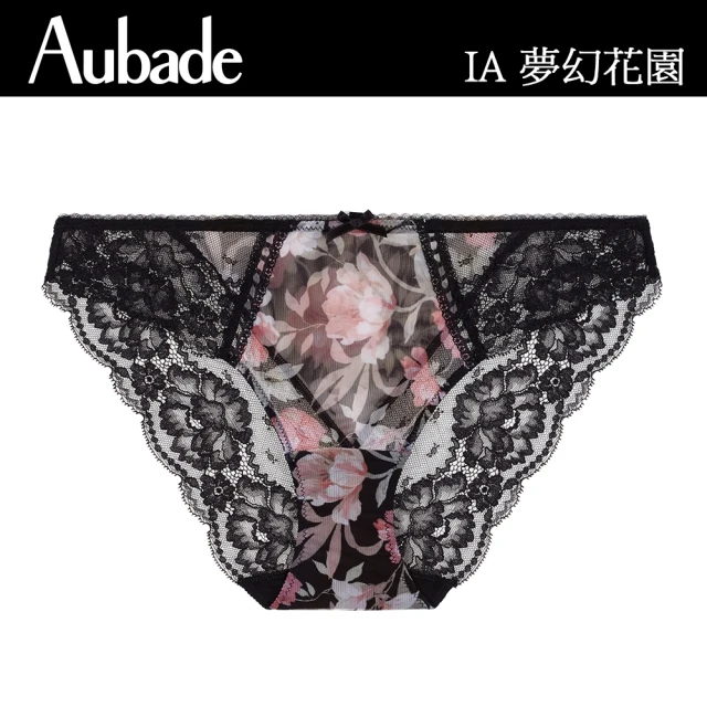 【Aubade】夢幻花園蕾絲三角褲-IA(黑)