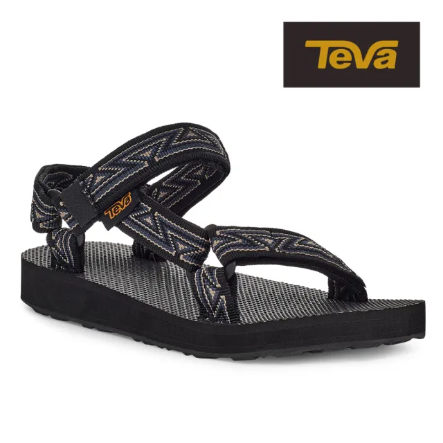 【TEVA】原廠貨 中/大童 Original Universal 經典緹花織帶涼鞋/雨鞋/水鞋/童鞋(灰褐色-TV1116656CABGG)