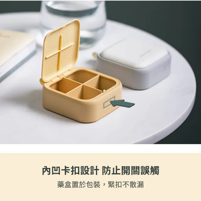 【外出藥盒】便攜式4格隨身小藥盒(藥品收納盒 飾品盒 密封盒 分裝盒 零件盒 防塵 小物收納 分隔 出國)