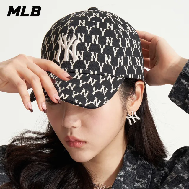 【MLB】可調式棒球帽 MONOGRAM系列 紐約洋基隊(3ACPFF02N-50BKS)