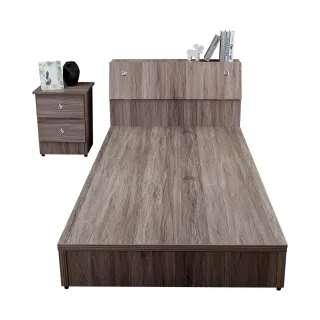 【BODEN】米恩3.5尺單人床房間組-3件組-床頭箱+六分床底+二抽床頭櫃(古橡色-七色可選-不含床墊)