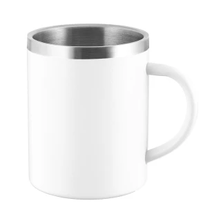 【REFLECTS】不鏽鋼馬克杯 白350ml(水杯 茶杯 咖啡杯 露營杯 不銹鋼杯)