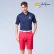 【Jack Nicklaus 金熊】GOLF男款彈性印花吸濕排汗休閒短褲(紅色)