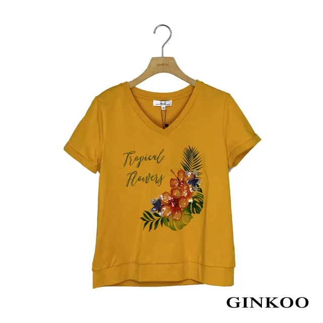 【GINKOO 俊克】扶桑花夏日T-shirt